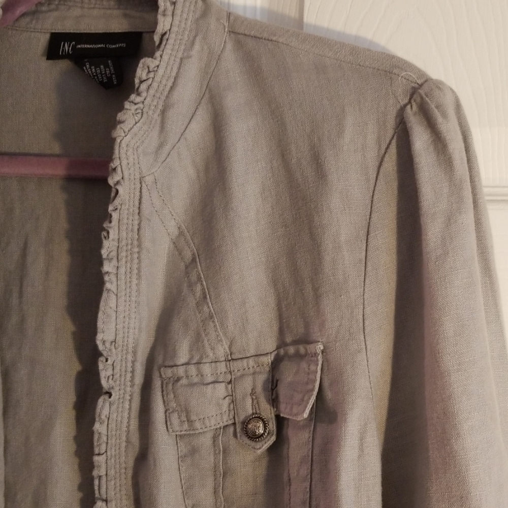 Grey linen blazer by INC concepts. Sz large